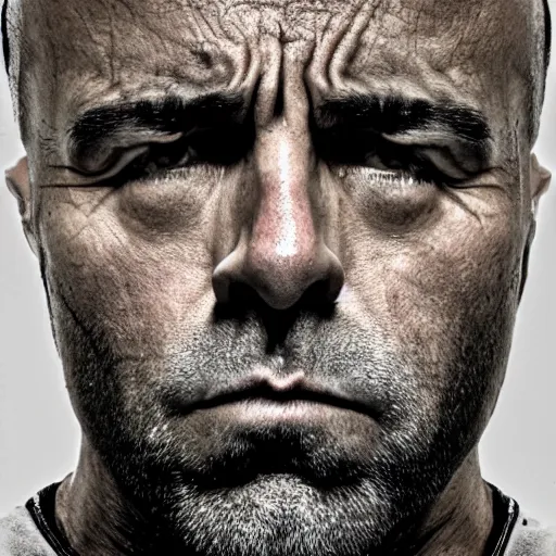 Prompt: joe rogan wearing knights armor, hyper realistic, close up, symmetrical face, 4 k, highly ornate intricate details,