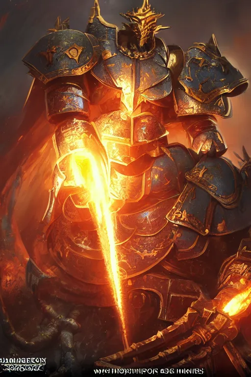 Prompt: a 🐉 warhammer 4 0 k horus heresy fanart - the primarchs emperor by johannes helgeson animated with vfx concept artist & illustrator global illumination ray tracing hdr fanart arstation zbrush central hardmesh 8 k octane renderer comics stylized
