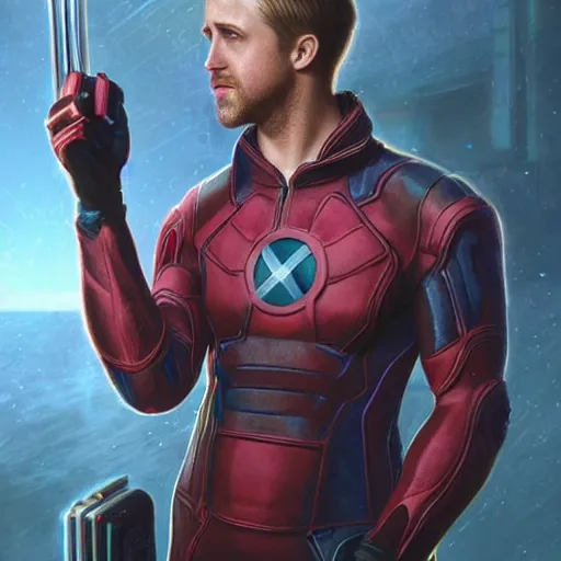 Prompt: Ryan Gosling as Marvel's Cyclops, X-Men, ultra realistic, concept art, intricate details, eerie, highly detailed, photorealistic, octane render, 8k, unreal engine. art by Artgerm and Greg Rutkowski