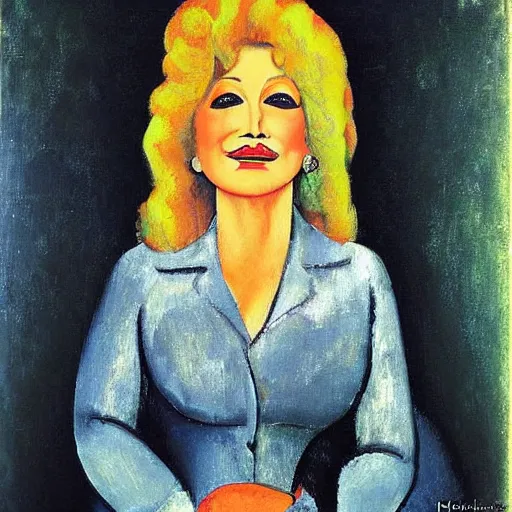 Image similar to “Painting of Dolly Parton made by Modigliani”