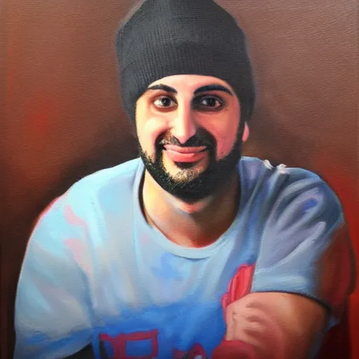 Image similar to oil painting of ethan klein from h 3 h 3