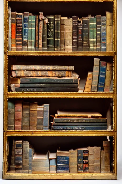 Image similar to soft colorsphotograph imax and solomon joseph solomon and richard schmid and jeremy lipking antique bookshelf full of antique books