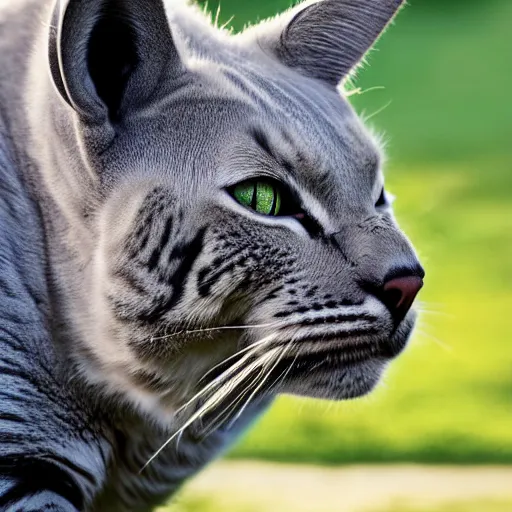 Image similar to hybrid between a cat and a rhinoceros