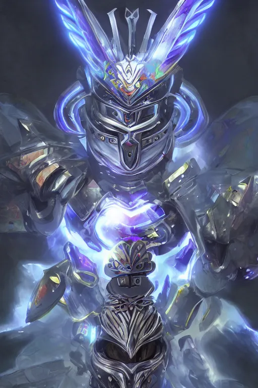 Image similar to helmet armor guardian destiny in witch queen illumination ray tracing hdr fanart arstation by sung choi robot ninja mask and eric pfeiffer and gabriel garza and casper konefal