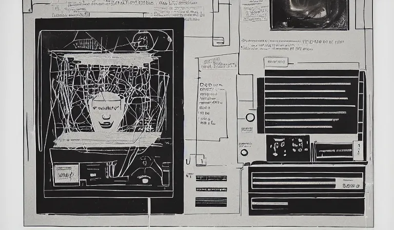 Image similar to GUI for a program that summons the Howler Monkey Gods, futuristic, esoteric, web design, app design, by Nam June Paik, Man Ray, Charles Dellschau, Toshiko Okanoue