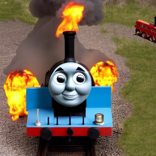 Image similar to thomas the tank engine edkt straight to hell