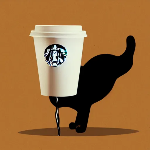 Image similar to cat drinking a starbucks coffee, hyperdetailed, artstation, cgsociety, 8k