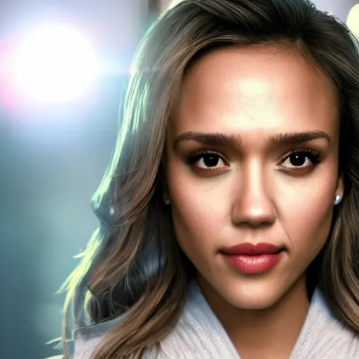 Prompt: jessica alba selfie, 8 k ultra realistic, lens flare, atmosphere, glow, detailed, intricate, full of colour, led lighting, 4 k, hyperrealistic, focused, extreme details, unreal engine 5, masterpiece