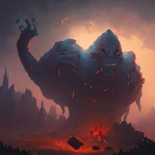 Image similar to smoke golem, storm background, epic fantasy style, in the style of Greg Rutkowski, hearthstone artwork