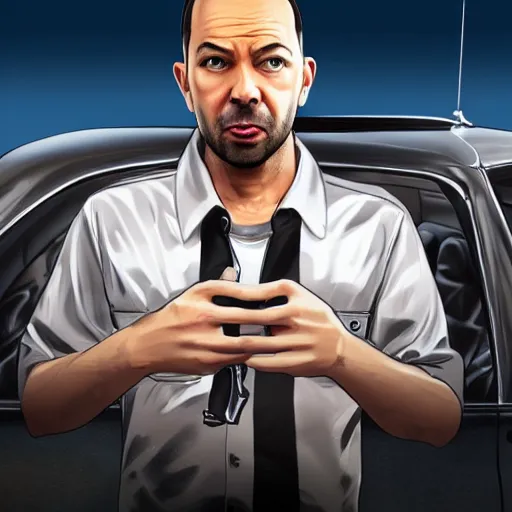 Image similar to andrew tate as a GTA style character on a loading screen, 4k, high detail, high-resolution photograph, professional photography, ultra-detail