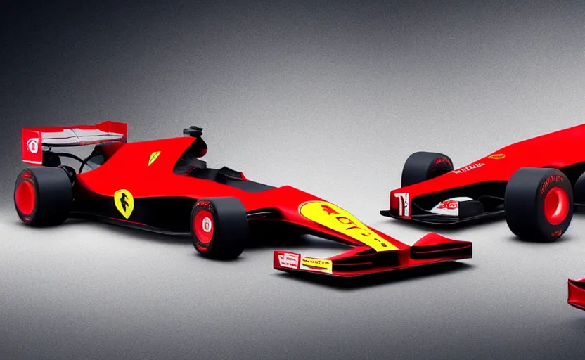 Image similar to retro futuristic ferrari formula 1 car inspired by f 1 2 0 2 1 concept, studio lighting,