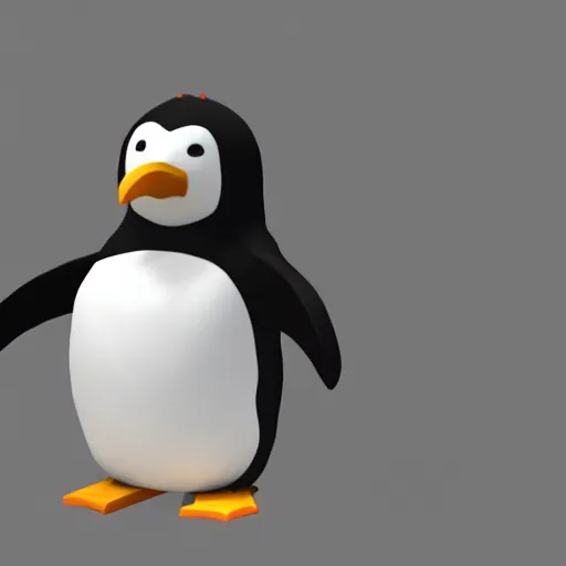 Prompt: videogame 3D render of a penguin