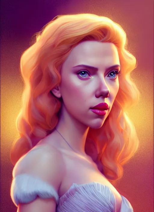 Prompt: scarlett johansson portrait as a disney princess, au naturel, hyper detailed, digital art, trending in artstation, cinematic lighting, studio quality, smooth render, unreal engine 5 rendered, octane rendered, art style by klimt and nixeu and ian sprigger and wlop and krenz cushart