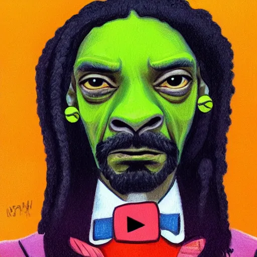 Image similar to snoop dogg, tennis ball monster ,tennis ball, digital art, fantasy,chalk, magic, trending on artstation, ultra detailed, professional illustration by Basil Gogos