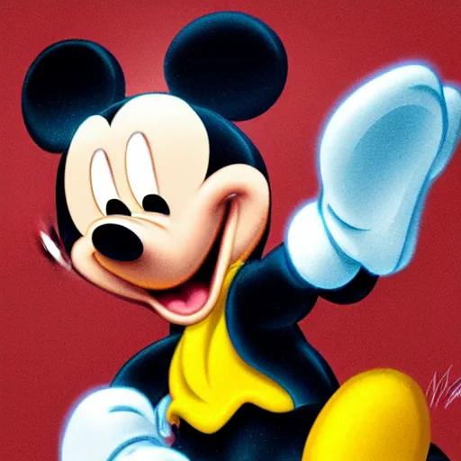 Image similar to mickey mouse by wlop and makoto shinkay