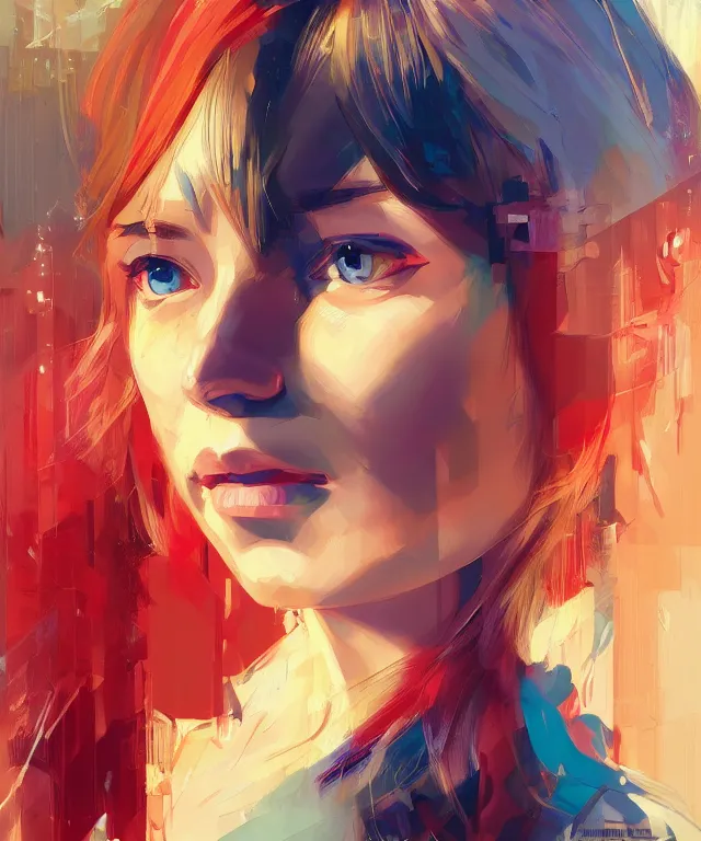 Prompt: half - circuits hacker girl with cute - fine - face, pretty face, multicolored hair, realistic shaded perfect face, fine details by realistic shaded lighting poster by ilya kuvshinov katsuhiro otomo, magali villeneuve, artgerm, jeremy lipkin and michael garmash and rob rey