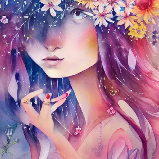 Image similar to watercolor flower 🌺🌸🌠🧚🌻 by anna dittmann