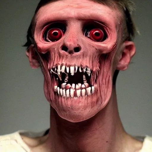 Image similar to horrifying, killer, creepy, dead, monster, tall, skinny, open mouth