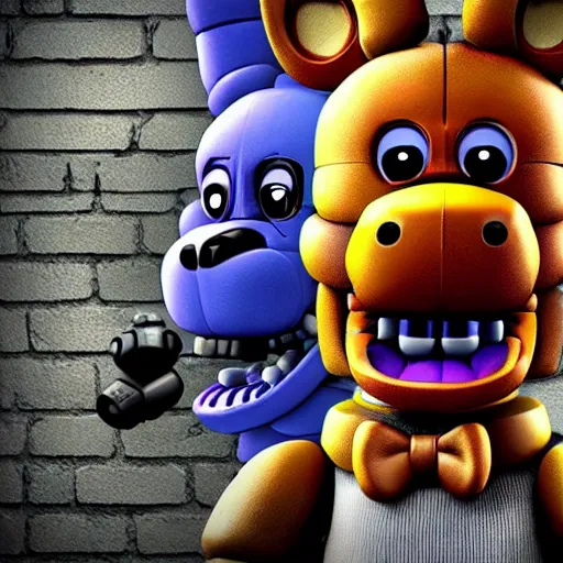 FNAF 10 game ultra realistic and scary poster, Stable Diffusion
