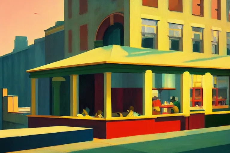 Image similar to another world game, painted by edward hopper, painted by james gilleard, airbrush, trending on artstation.