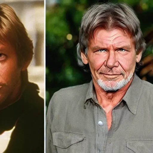 Image similar to mark hamill mixed with harrison ford