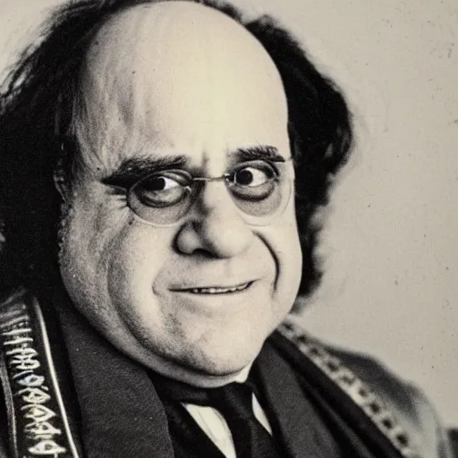 Image similar to portrait photograph of Danny DeVito as a Civil War confederate general