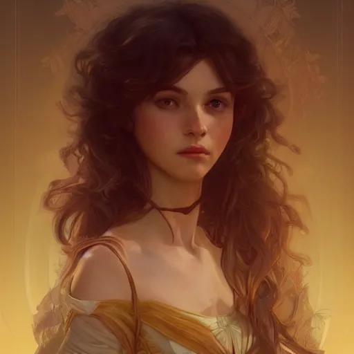 Image similar to Isabella, child of dawn, highly detailed, digital painting, artstation, concept art, smooth, sharp focus, illustration, Unreal Engine 5, 8K, art by artgerm and greg rutkowski and alphonse mucha