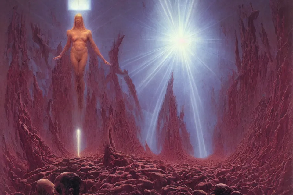 Image similar to divine light, wayne barlowe.