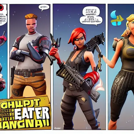 Image similar to fortnite in a comic book