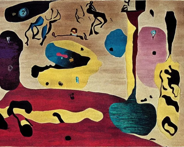 Image similar to invasion of the rugs, painted by salvador dali