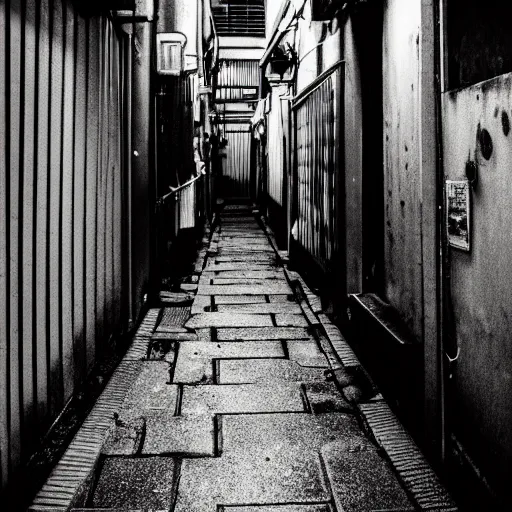 Image similar to retro image of japanese alleyway, photography, award winning, trending