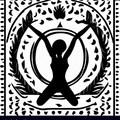 Image similar to black and white corporate logo female silhouette yoga pose