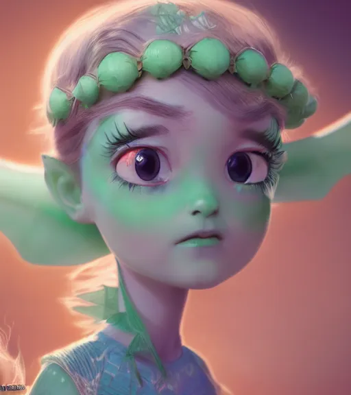 Prompt: An epic fantasy comic book style portrait painting of an extremely cute and adorable very beautiful mint fairy, character design by Mark Ryden and Pixar and Hayao Miyazaki, unreal 5, DAZ, hyperrealistic, octane render, cosplay, RPG portrait, dynamic lighting, intricate detail, spring vibrancy, cinematic