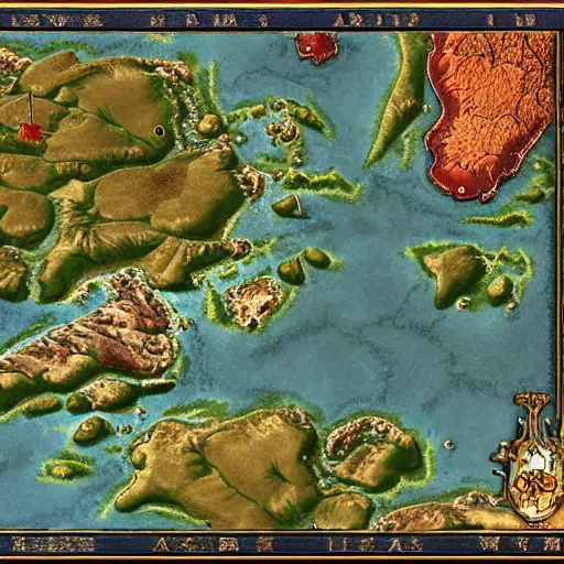 Image similar to highly detailed, satellite image, game map, casual game, anno 1602, landscape