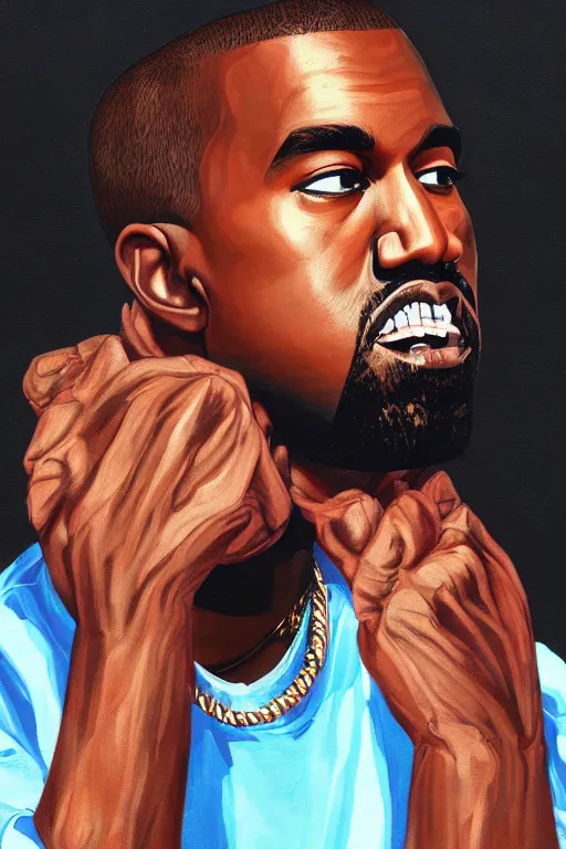 Image similar to Kanye West portrait by Hikari Shimoda, 4k