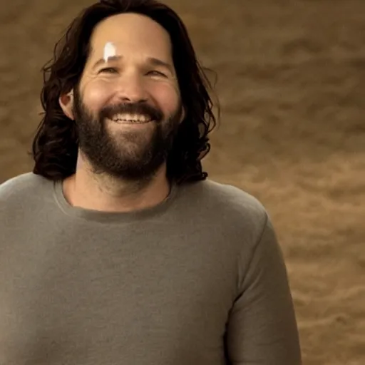 Image similar to paul rudd as jesus, masterpiece art