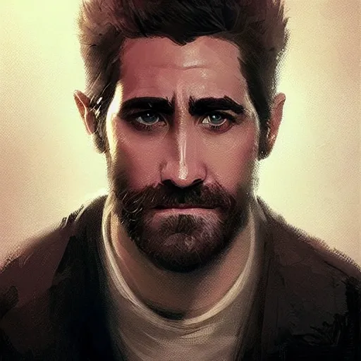 Image similar to “ portrait of jake gyllenhaal by greg rutkowski, young, attractive, highly detailed portrait, scifi, digital painting, artstation, concept art, smooth, sharp foccus ilustration, artstation hq ”