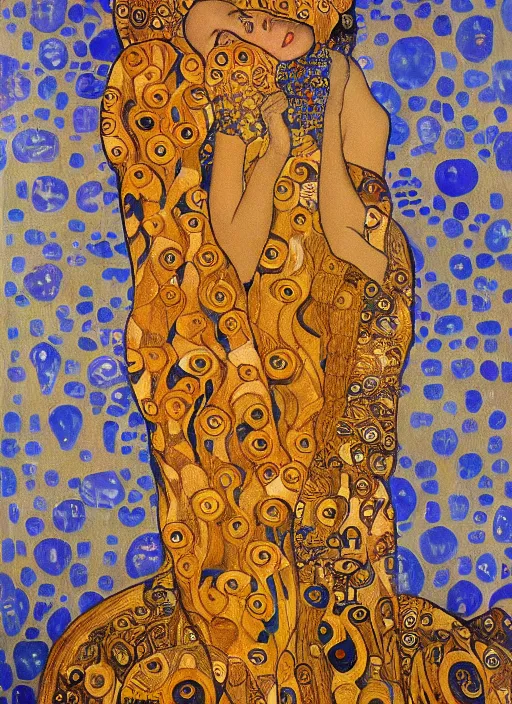 Image similar to oil painting highly detailed art nouveau zendaya, gustav klimt