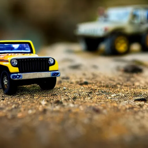 Image similar to Commander, Jeep, micro machines, bokeh, macro photography