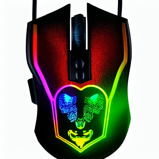 Image similar to a RGB gaming mouse, animal mouse, RGB animal mouse