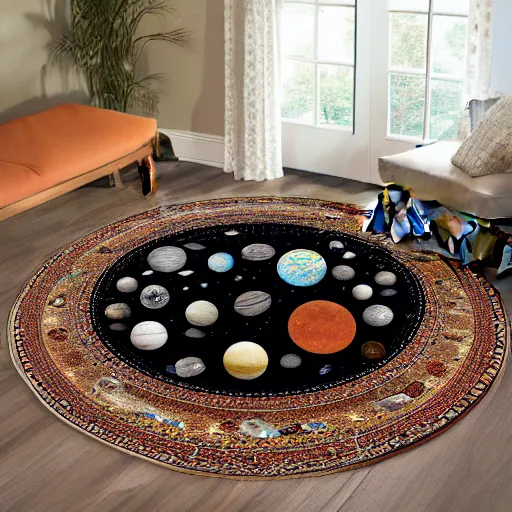 Image similar to solar system oriental rug