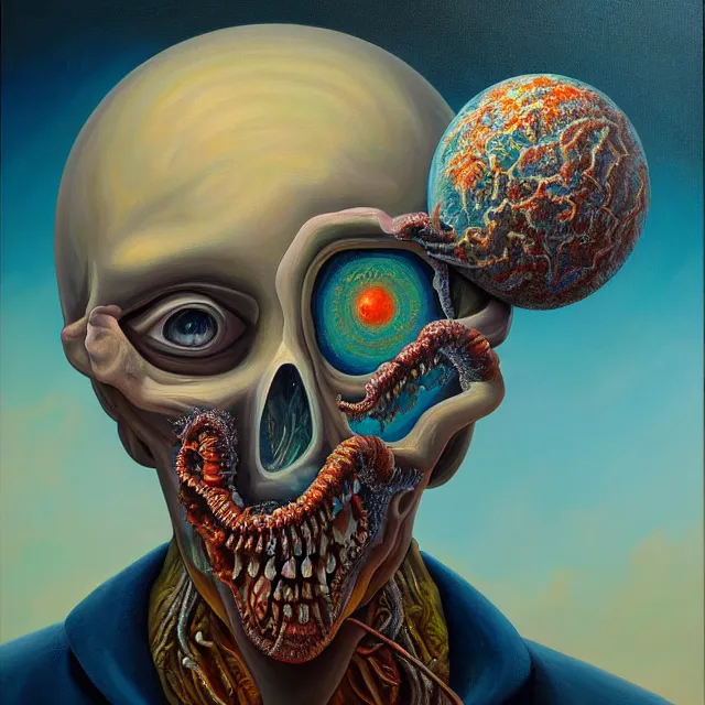 Image similar to an oil on canvas portrait painting, polycount, surrealism, surrealist, cosmic horror, high detail