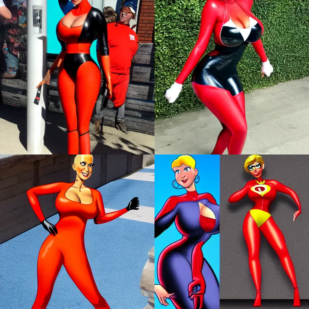 Prompt: Amber Rose as Elastigirl