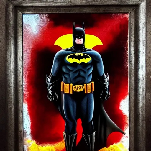 Image similar to batman starring as jack in breaking bad. full body. oil on canvas. intricate. 8 k. highly professionally detailed. hdr. cgsociety