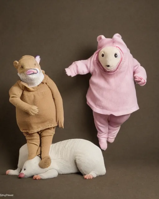 Prompt: photo shoot of Speedy Gonzalez and his cousin Slowpoke Gonzalez in the style of Annie Leibovitz, photorealistic