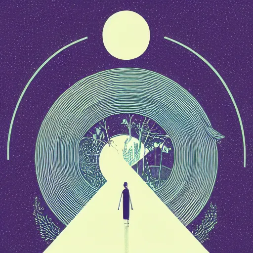 Image similar to a wandering mind, logo without text, simple by victo ngai, kilian eng and jake parker, simple white background