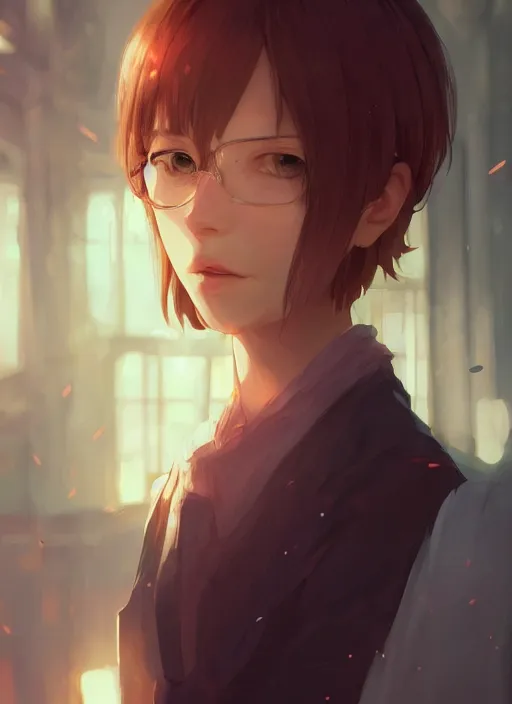 Prompt: portrait of a girl with short hair, complex, applied to tone, ambient lighting, high detail, digital painting, artstation, concept art, 4 k, stunningly beautiful, clear focus, makoto shinkai and akihiko yoshida, hidari and vlop