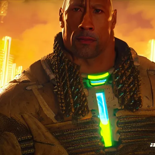 Prompt: Dwayne The Rock Johnson Cyberpunk 2077 mod