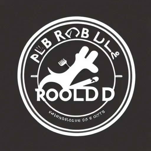 Prompt: logo design for foodie dude rob