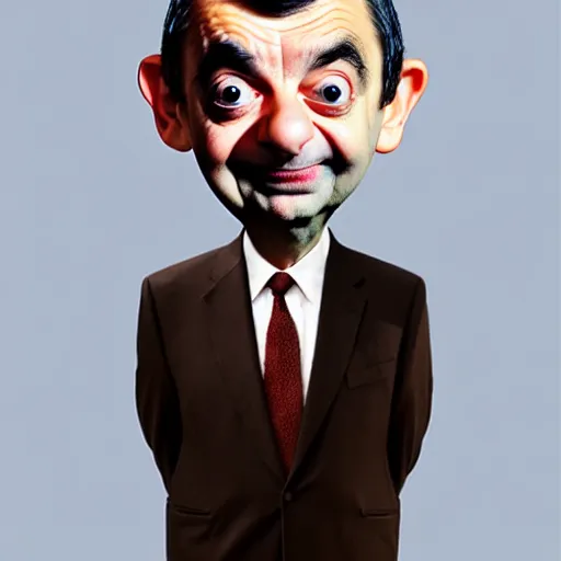 Image similar to rowan atkinson mr bean made from baked beans by greg rutkowski